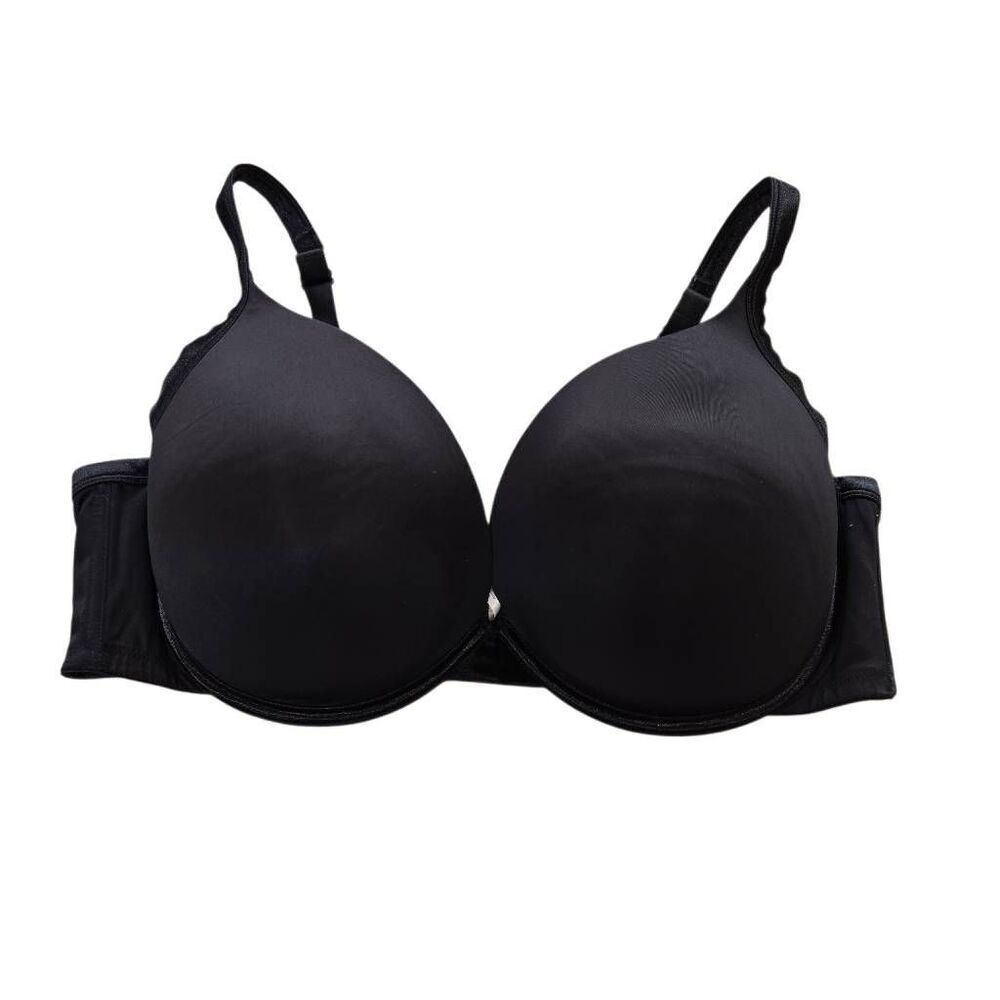 Cacique Padded Underwire Plunge Bra Size 46DD Black Full Coverage